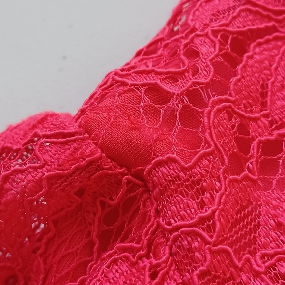 Xscape Red Lace Evening Cocktail Valentine’s Day Midi Dress - Picture 15 of 16